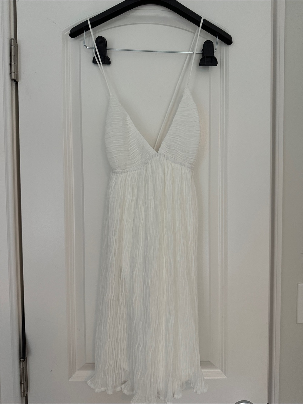 White Spaghetti-Strap V-Neck Maxi Dress